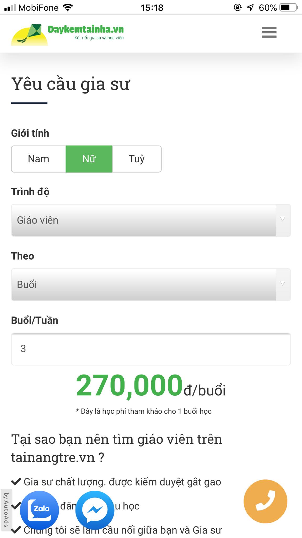 Học phí tiếng Hàn Online